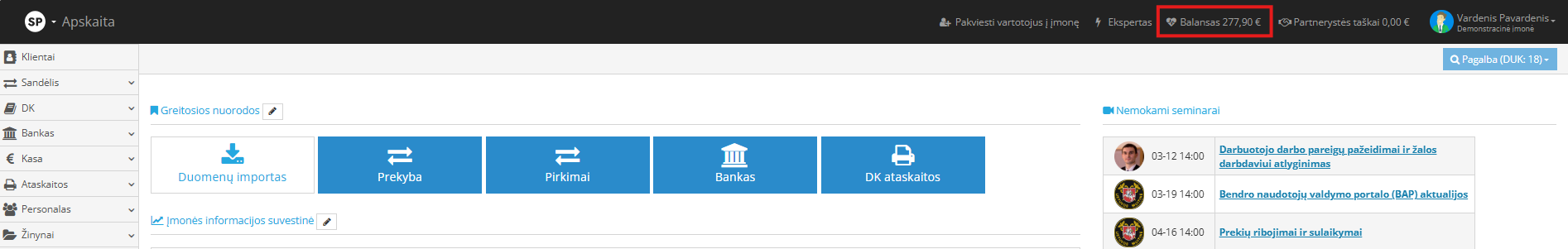 Virtualios piniginės informacijos peržiūra
